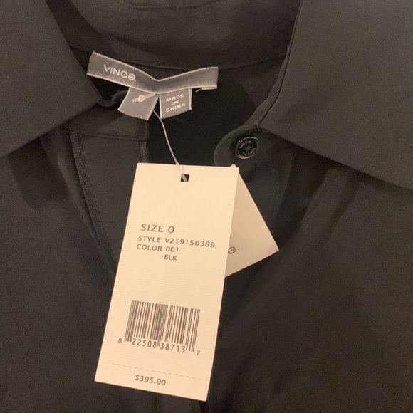 Vince black silk dress size 0. New with tags. - Picture 2 of 4